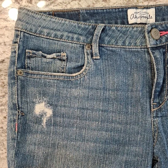 Aeropostale Distressed Blue Denim Shorts - Picture 5 of 16